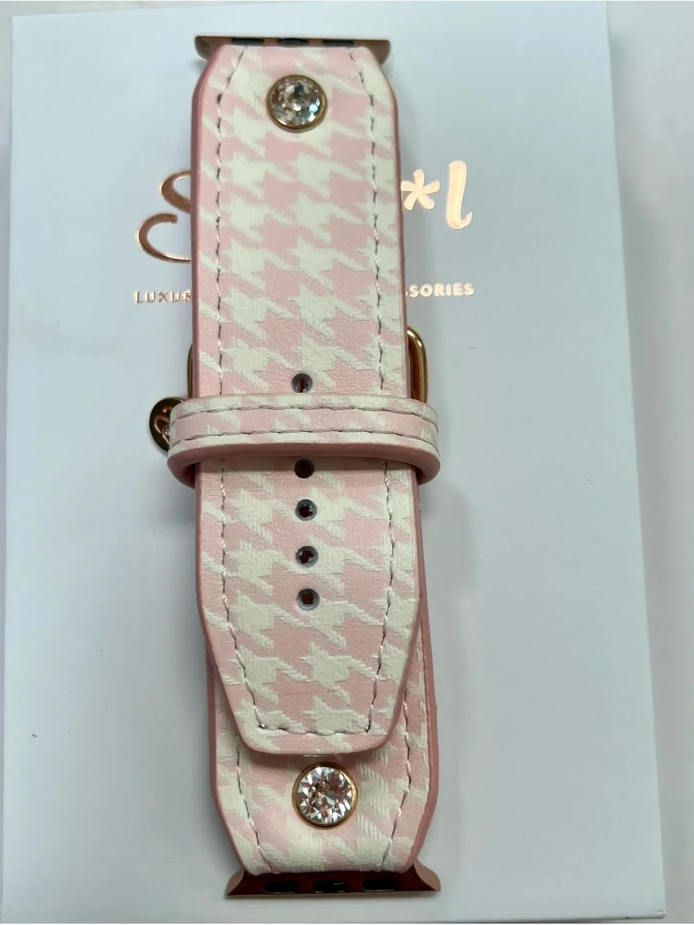 Spark*l band for Apple Watch Luxe leather Small apple adapters Size 2